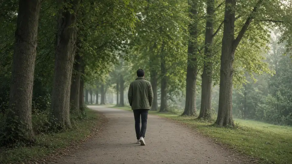 An easy walk on a park path