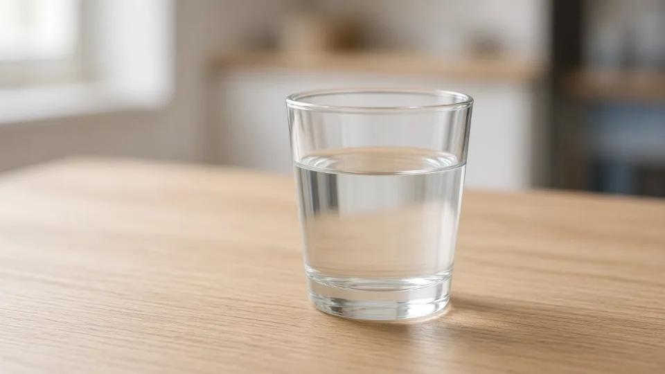 A small glass of plain water in the morning