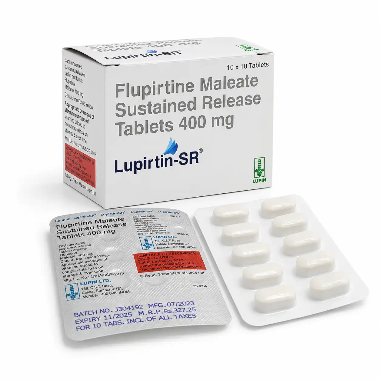 Lupirtin-SR — Flupirtine Maleate 400 mg, 100 pcs, Lupin Limited