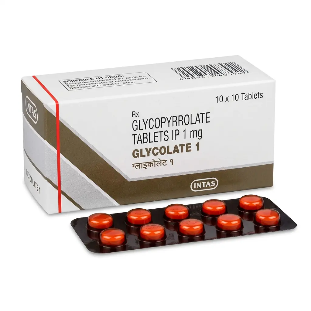 Glycolate 1 — Glycopyrrolate 1 mg, 100 pcs, Intas
