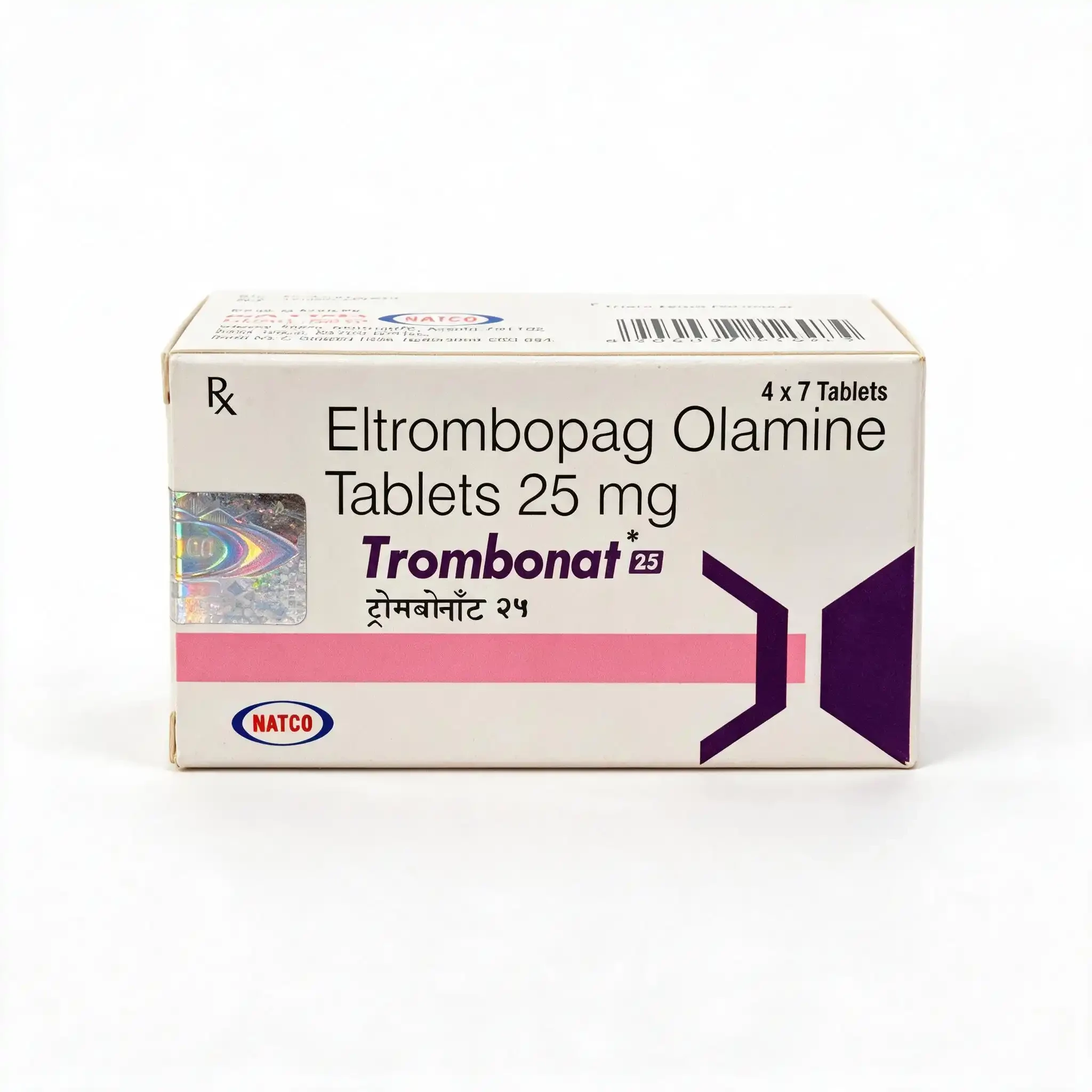 Trombonat 25 — Eltrombopag 25 mg, 28 pcs, Natco