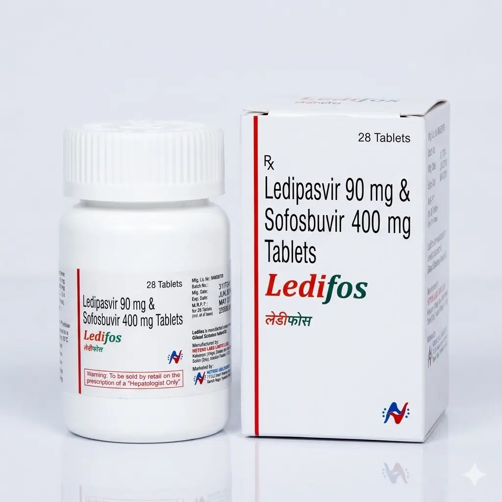 Ledifos — Sofosbuvir 400 mg + 90 mg, 28 pcs, Hetero