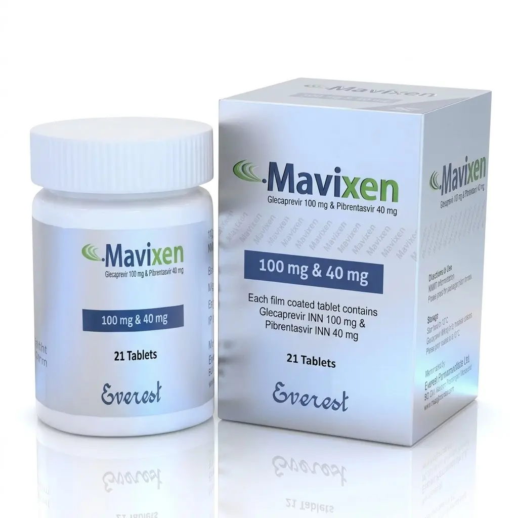 Mavixen — Glecaprevir 100 mg + 40 mg, 21 pcs, Everest