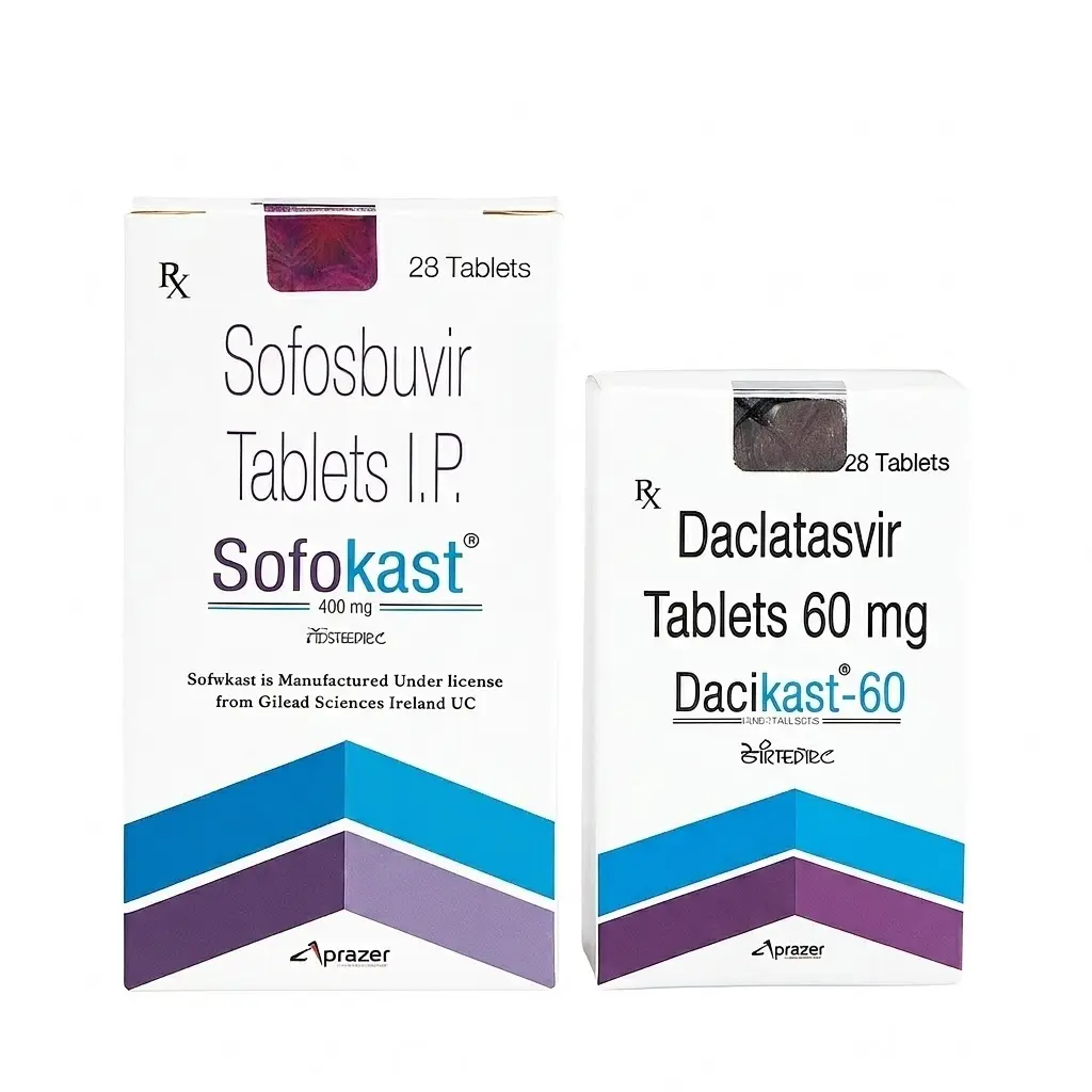 Sofokast + Dacikast — Sofosbuvir 400 mg + 60 mg , 28 + 28 pcs, Aprazer