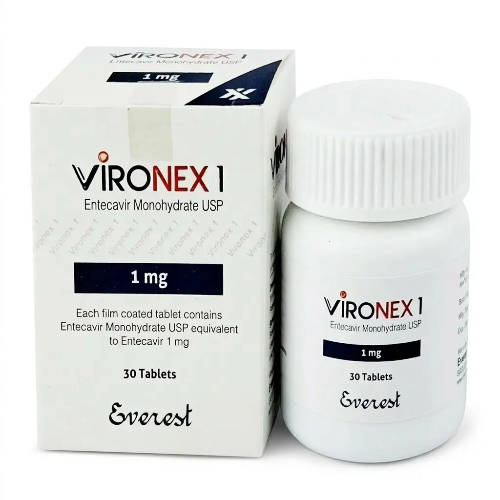 Vironex 1 — Entecavir 1 mg, 30 pcs, Everest