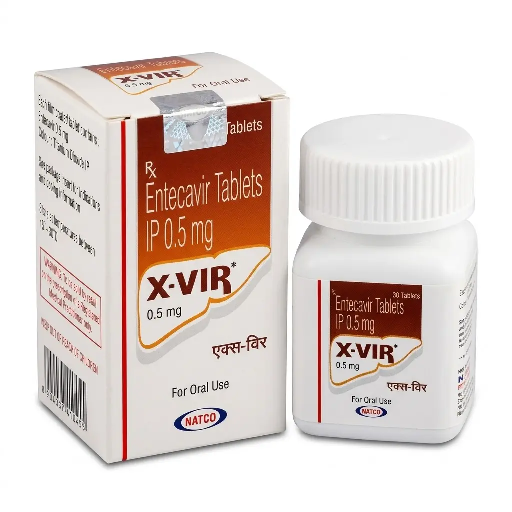 X-Vir 0.5 — Entecavir 0.5 mg, 30 pcs, Natco