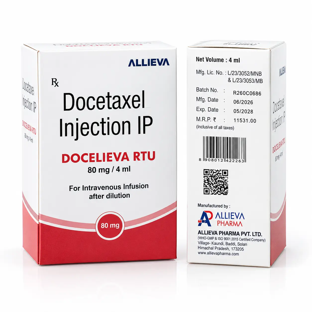 Docelieva RTU — Docetaxel 80 mg, 1 pcs, Allieva