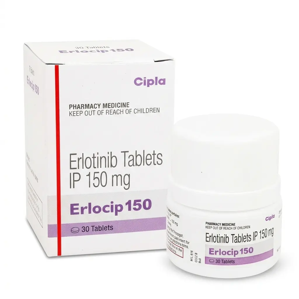 Erlocip — Erlotinib 150 mg, 30 pcs, Cipla