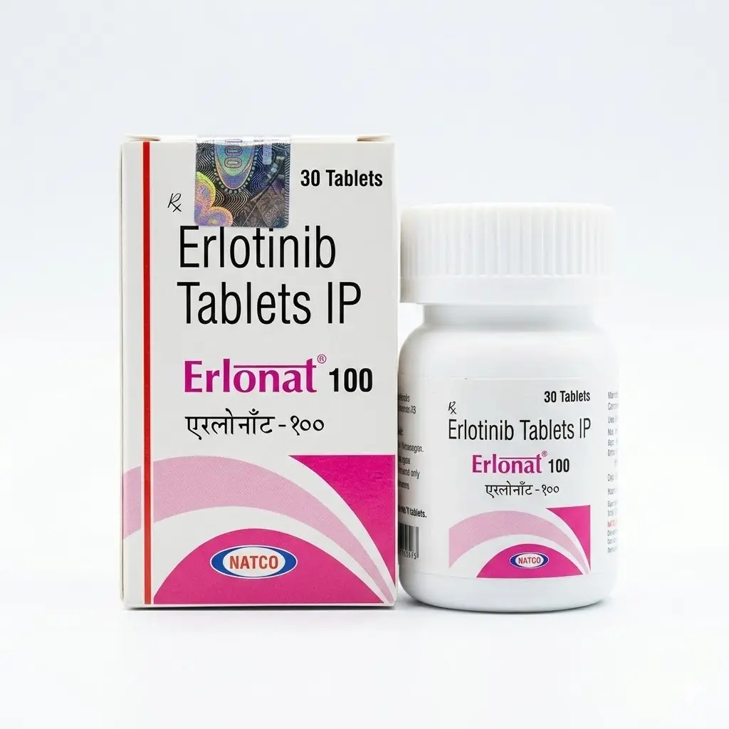 Erlonat 100 — Erlotinib 100 mg, 30 pcs, Natco