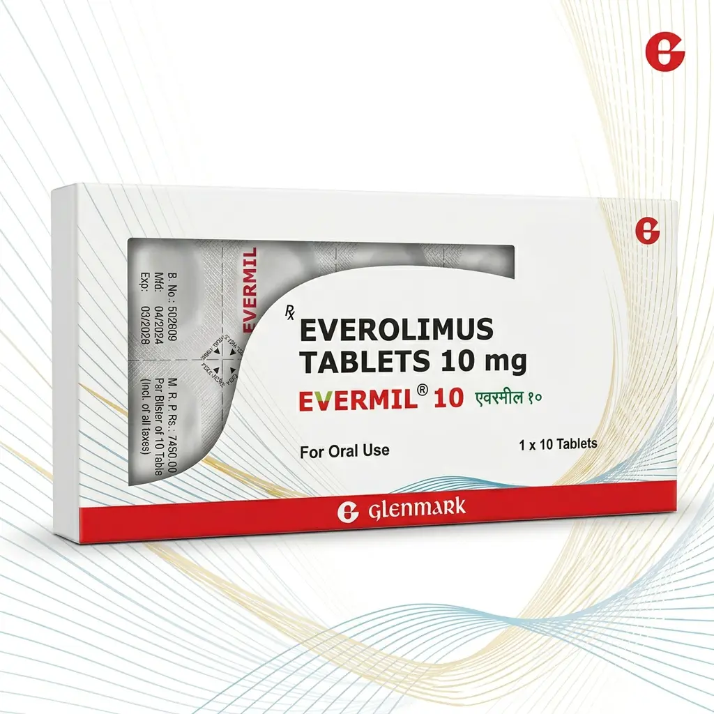 Evermil — Everolimus 10 mg, 10 pcs, Glenmark
