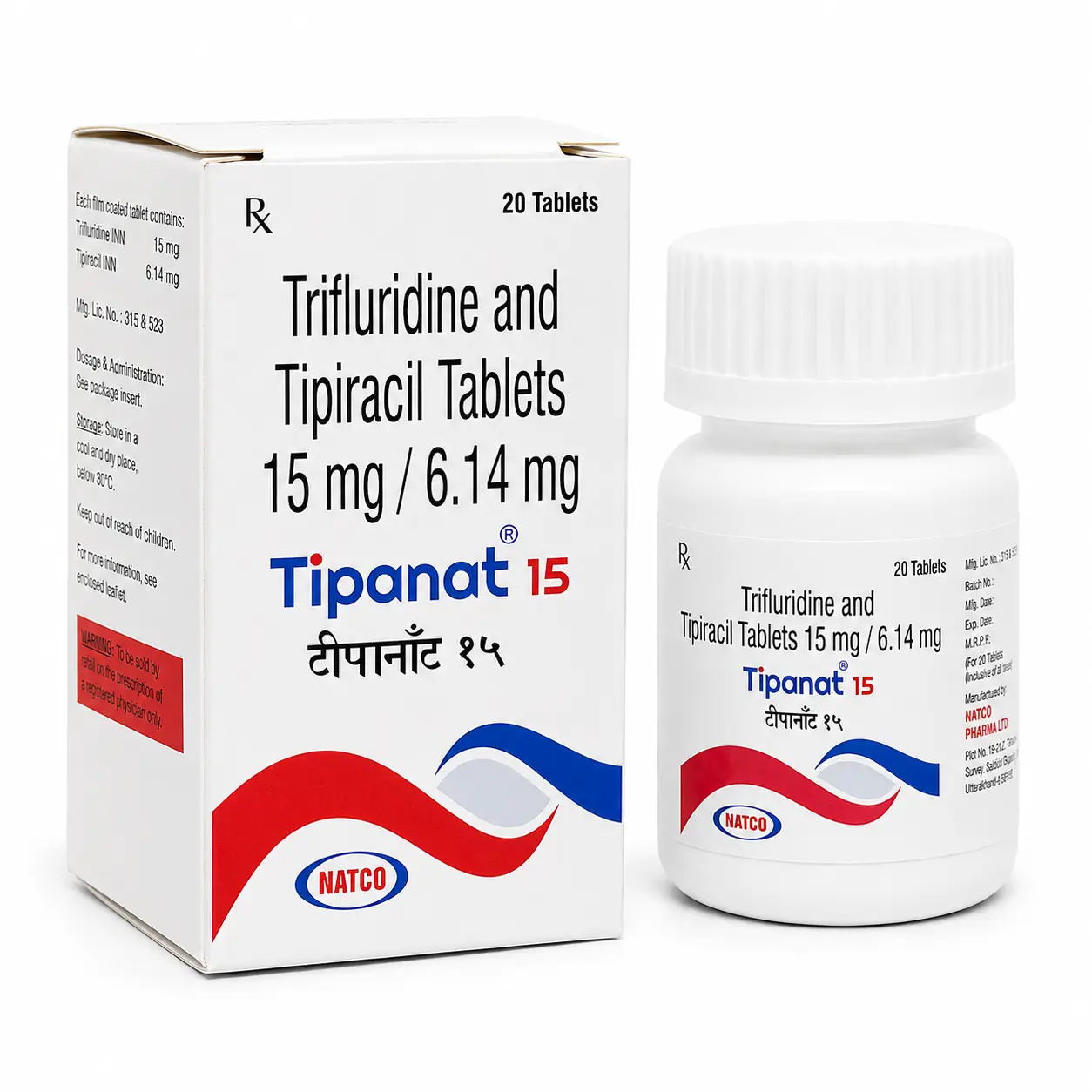 Tipanat 15 — Trifluridine 15 mg / 6.14 mg, 20 pcs, Natco